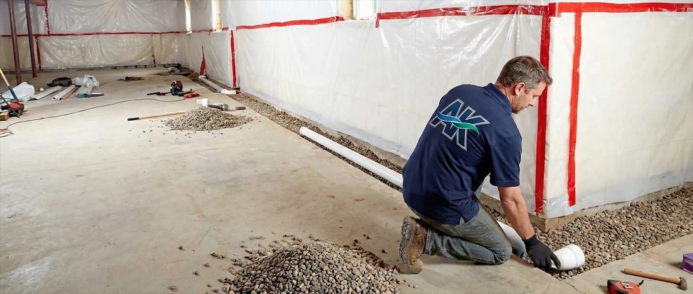 Professional French drain installation