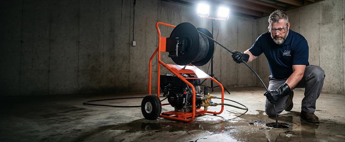 Professional hydro jetting drain cleaning