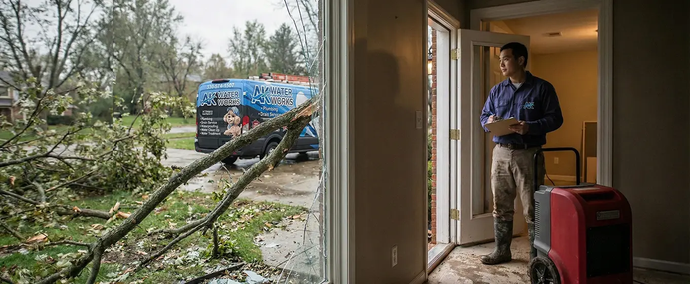 Storm damage restoration and recovery service