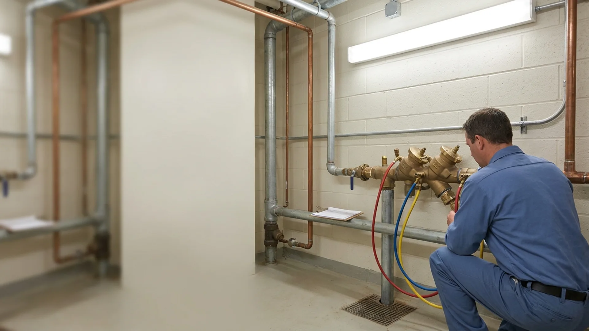 AK Water Works commercial plumber servicing a building water system
