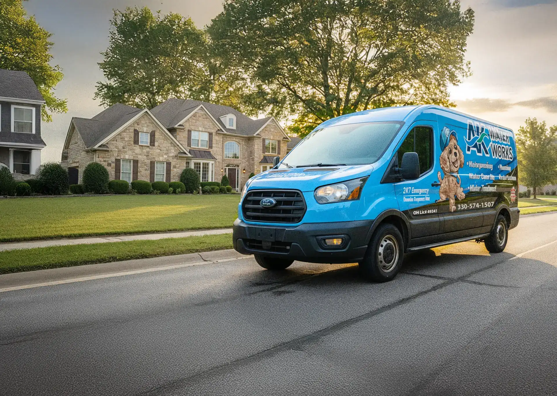 AK Water Works service van